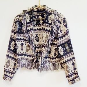 Native American Weave Fringe Riding Bolero Jacket